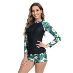 Damen Surfanzug mit langen Ärmeln und elegantem floralem Muster R&B