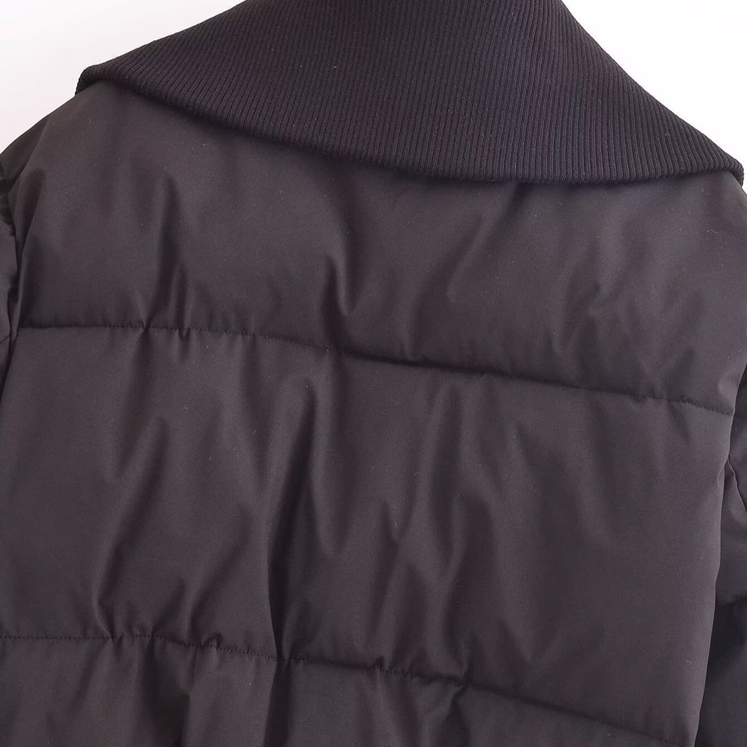 Damen modische Steppjacke mit hohem Kragen und praktischen Reißverschlusstaschen R&B