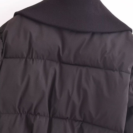 Damen modische Steppjacke mit hohem Kragen und praktischen Reißverschlusstaschen R&B