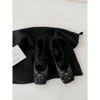 Damen Elegante Ballerina mit Strassverzierungen R&B
