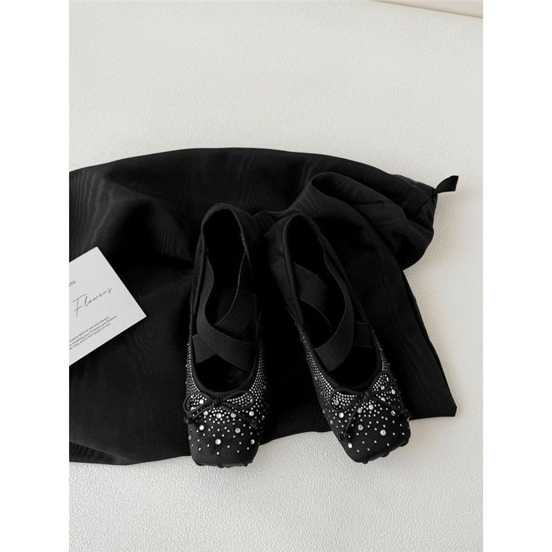 Damen Elegante Ballerina mit Strassverzierungen R&B