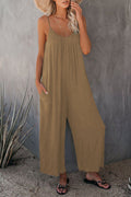 Damen Lässiger Sommer-Jumpsuit mit tiefem Ausschnitt und praktischen Taschen R&B