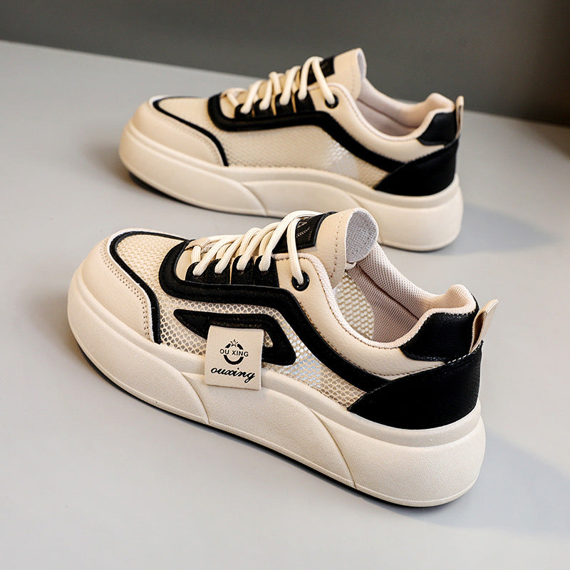 Damen Trendige Sneaker mit atmungsaktivem Mesh-Obermaterial und komfortablem Plateau R&B