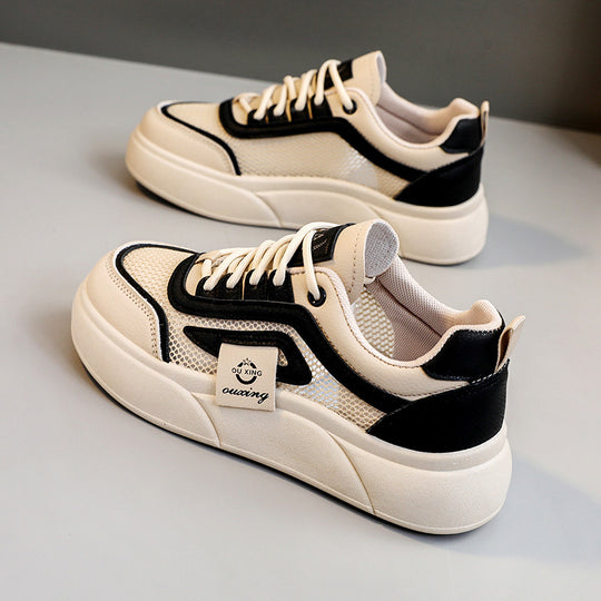 Damen Trendige Sneaker mit atmungsaktivem Mesh-Obermaterial und komfortablem Plateau R&B