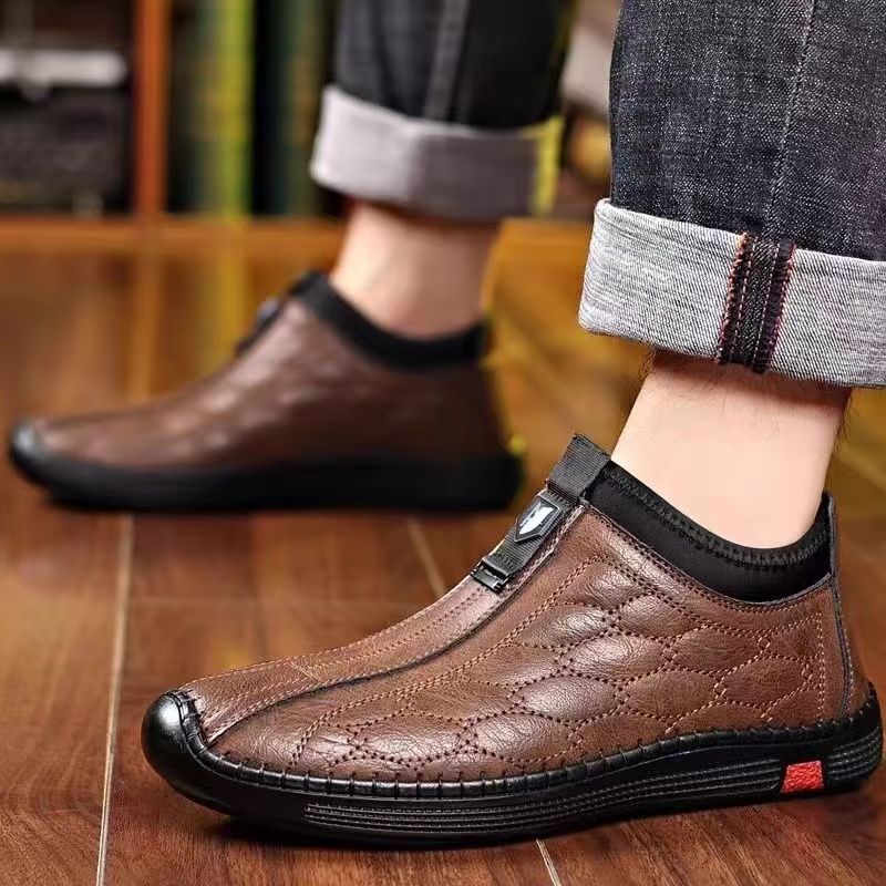 Damen Komfortable und stilvolle Slip-On Lederschuhe R&B