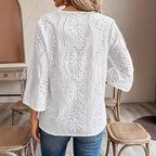 Damen Bluse mit besticktem Design und luftiger Passform R&B