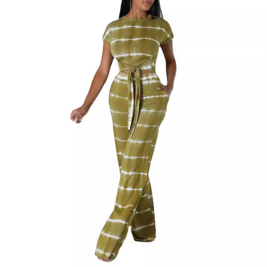 Damen elegantes Jumpsuit mit Taillengürtel und seitlichen Taschen R&B