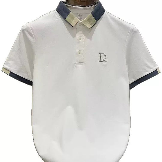 Herren Poloshirt mit Kontrastkragen und feiner Struktur R&B