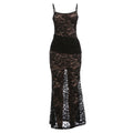 Damen Elegantes Spitzenkleid mit figurbetonter Passform und rückenfreien Design R&B