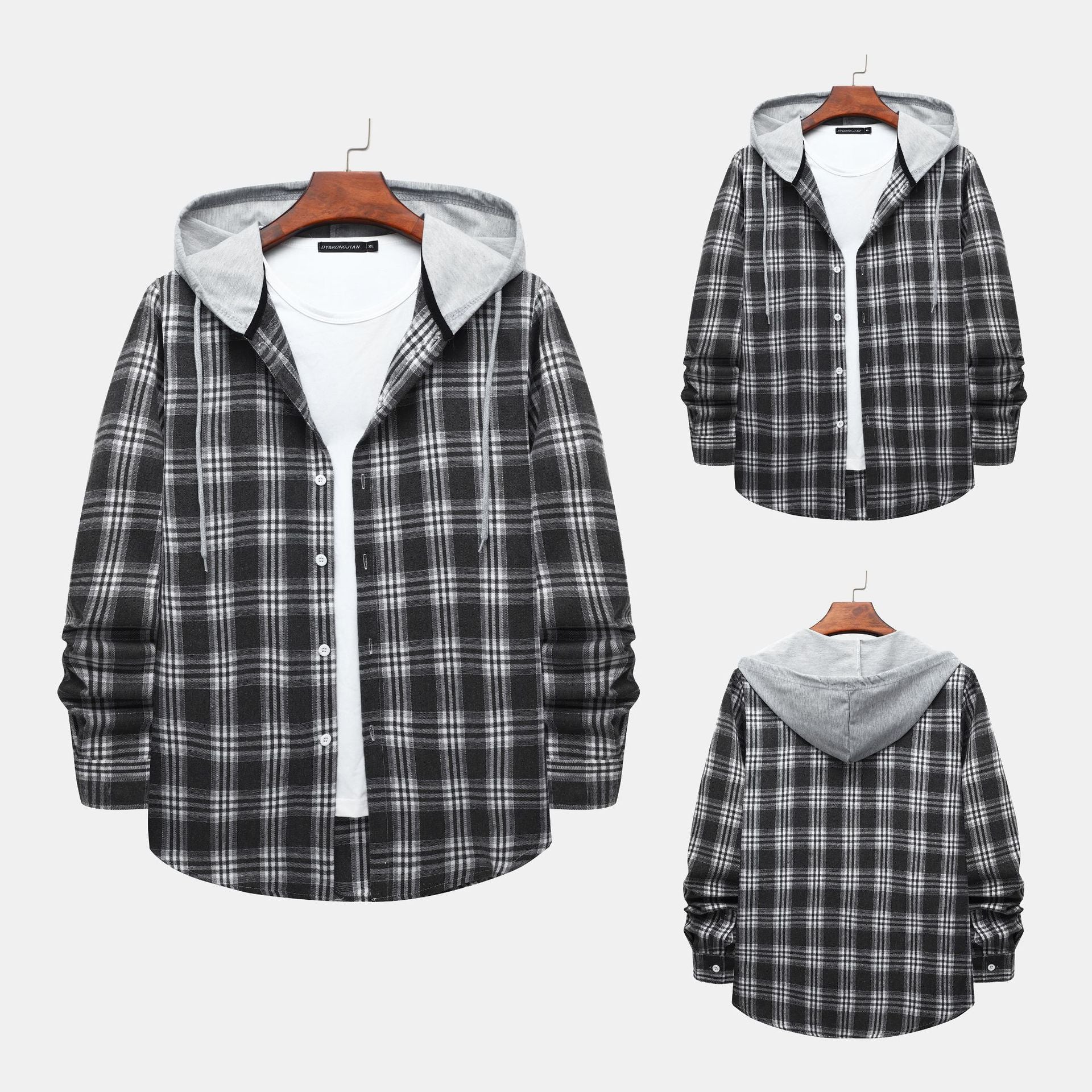 Damen Flanelljacke mit Kapuze