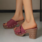 Damen Wedge-Sandalen mit eleganter Schnalle R&B