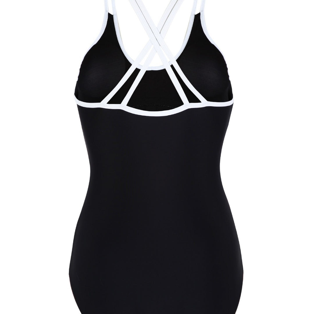 Damen Einteiliger Badeanzug mit trendigem Kreuzträger-Design R&B