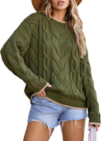Damen Strickpullover mit grobem Zopfmuster R&B