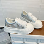 Damen Sneaker mit luftiger Netzstruktur und bequemer Plateausohle R&B