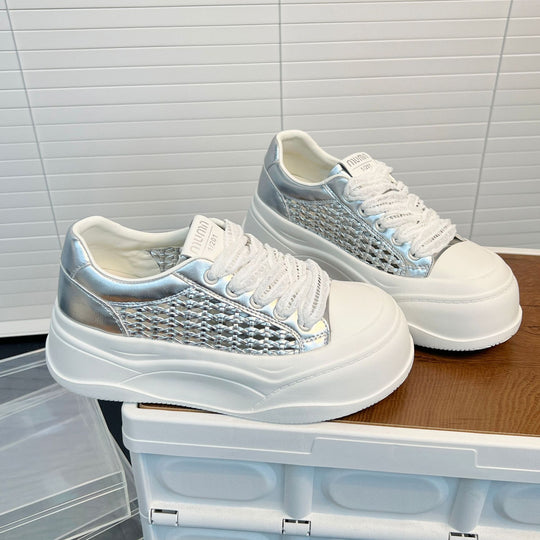 Damen Sneaker mit luftiger Netzstruktur und bequemer Plateausohle R&B
