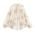 Damen Bluse mit floralem Stickmuster und eleganten Quasten R&B
