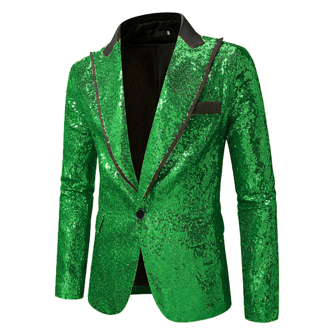 Herren Glitzernder Smokingblazer aus hochwertigem Satin R&B