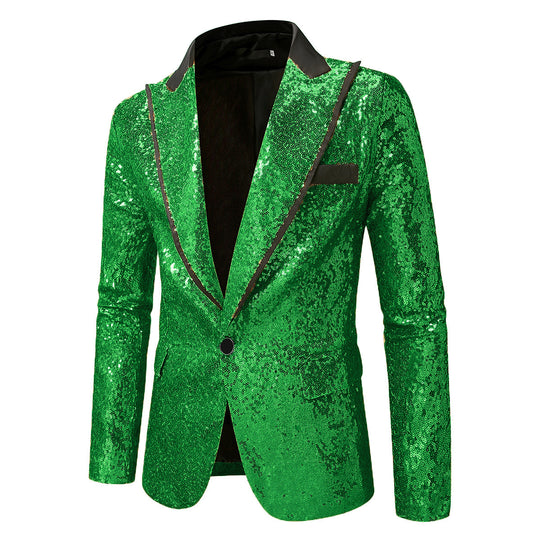 Herren Glitzernder Smokingblazer aus hochwertigem Satin R&B
