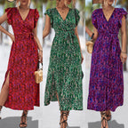 Damen Maxikleid mit voluminösen Rüschen und elastischem Taillenband R&B