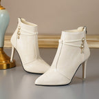 Damen stilvolle Stiefeletten mit schickem Ketten-Detail und elegantem Hochgang R&B