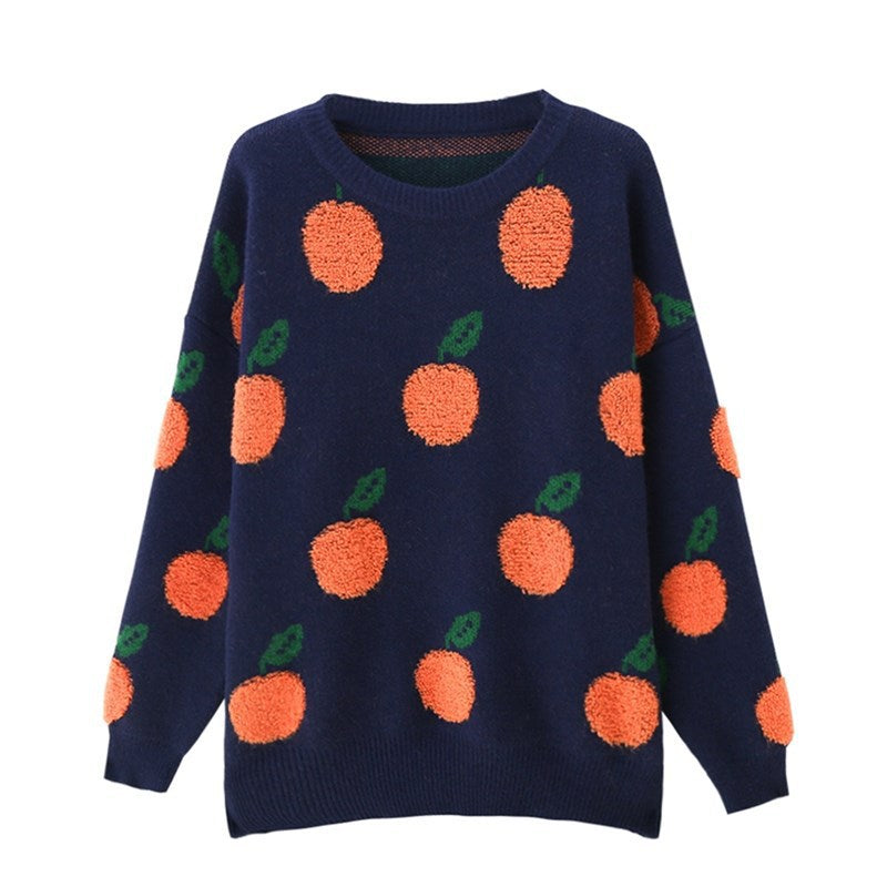 Damen Strickpullover mit verspieltem Obstdesign R&B