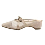 Damen Slingback-Pantoletten mit zierlichem Riemchen und Pünktchenmuster R&B