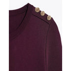 Damen Strickkleid mit dekorativen Knopfdetails und praktischen Taschen R&B