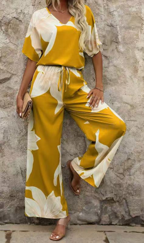 Damen Loose Fit Blumen Set R&B