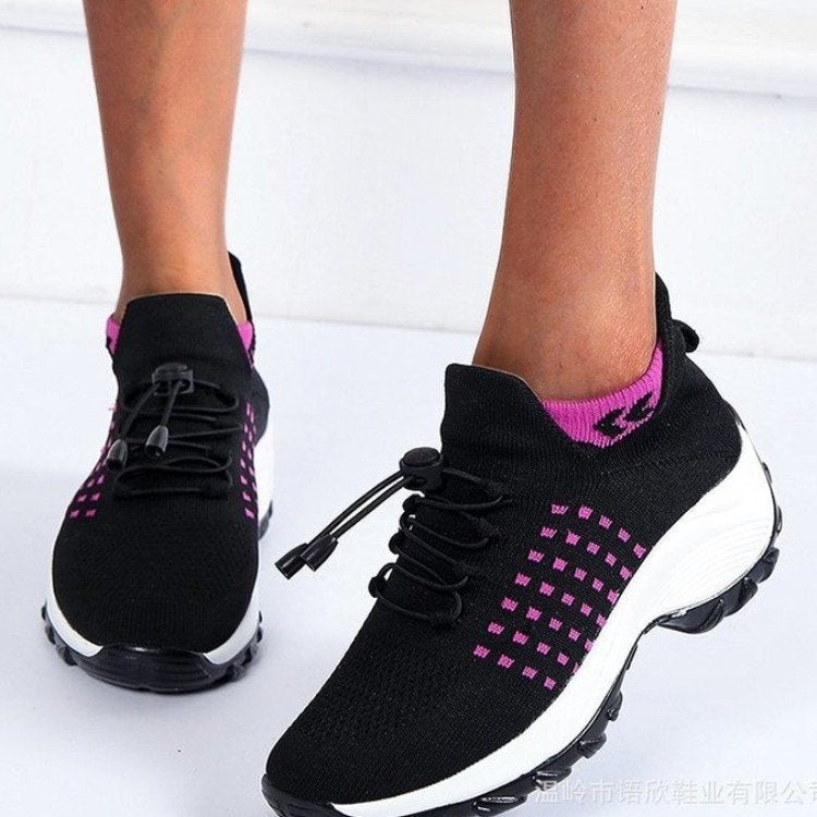 Damen leichte und atmungsaktive Sportschuhe mit elastischem Schnürsystem R&B