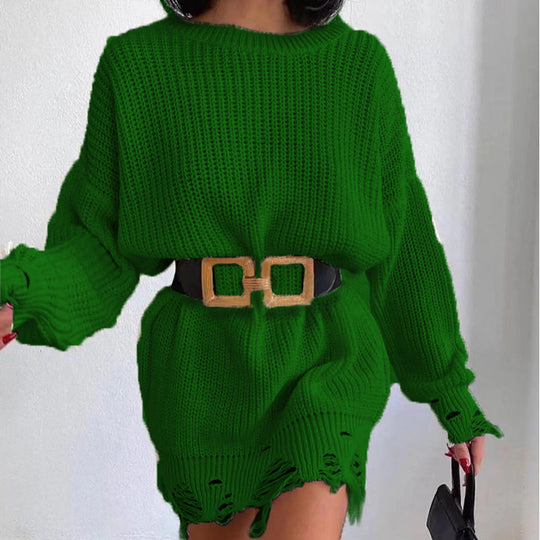 Damen Oversized Strickpullover mit einzigartigen Rippstrukturen und modischen Cut-Outs R&B