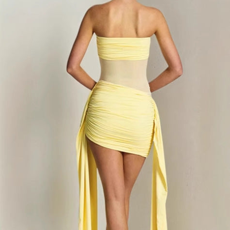 Damen Elegantes Strandkleid mit elastischer Passform und raffiniertem Wickeldesign R&B