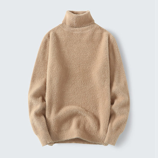 Herren warmer Rollkragenpullover aus weichem Strickstoff R&B