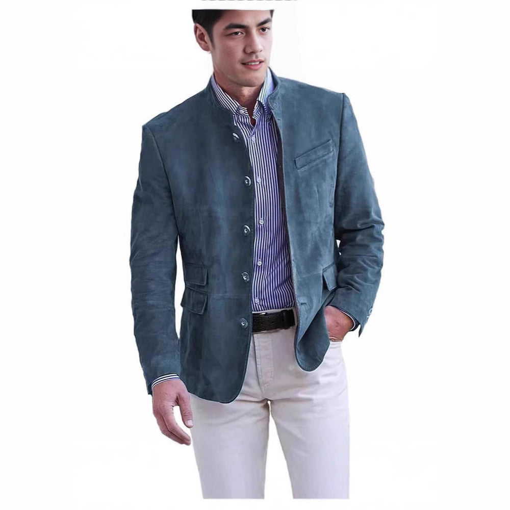 Herren elegante Wildlederjacke im modernen Schnitt mit praktischen Taschen R&B