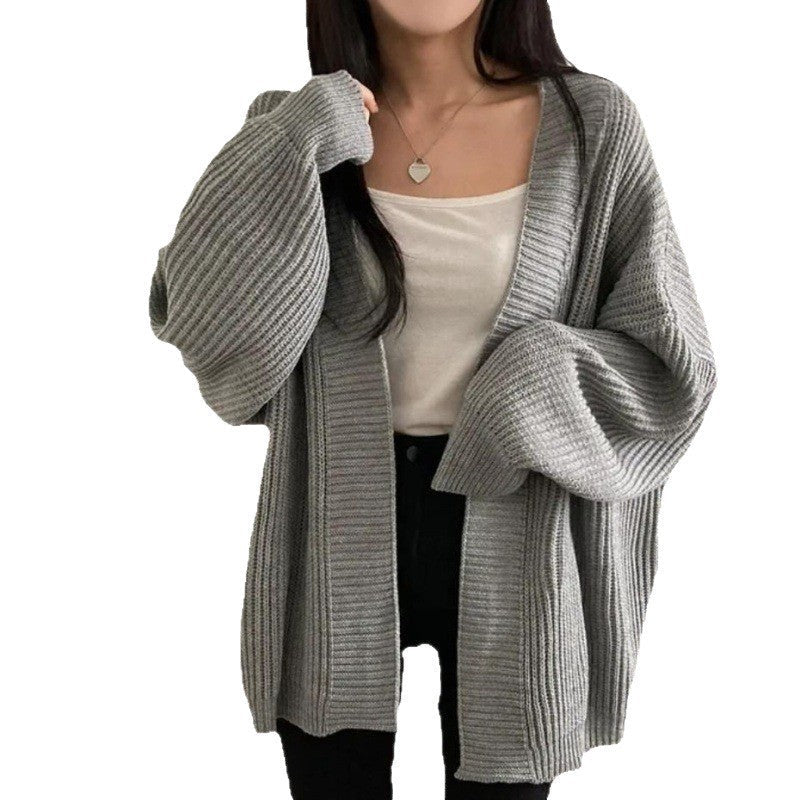 Damen Übergröße Strickjacke mit weit geschnittenen Ärmeln und strukturierter Textur R&B