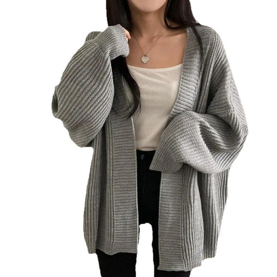 Damen Übergröße Strickjacke mit weit geschnittenen Ärmeln und strukturierter Textur R&B