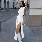 Damen Elegantes Maxikleid mit raffiniertem Wickeldesign R&B