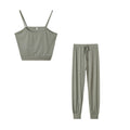 Frauen Ribbed Cropped Lounge Set