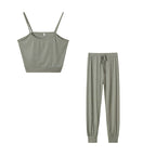 Frauen Ribbed Cropped Lounge Set
