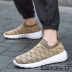 Damen Bequeme Strick-Sneaker mit elastischem Kragen R&B