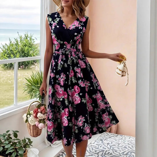 Damen Verspieltes A-Linien Kleid mit floralen Details R&B