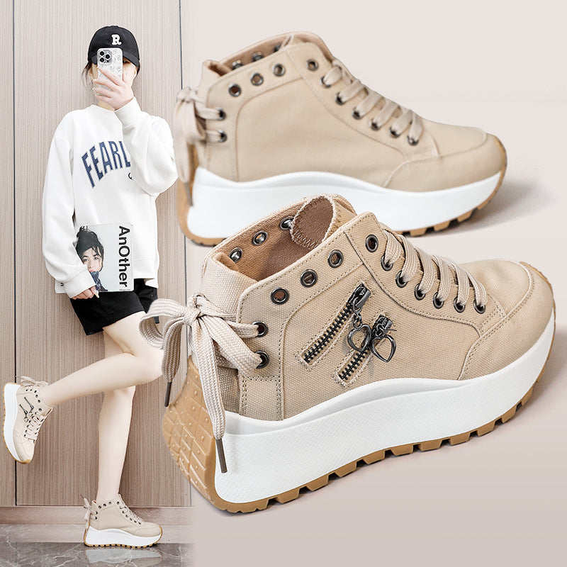 Damen High-Top Sneakers mit modischen Reißverschlussdetails und dämpfender Laufsohle R&B