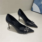 Damen elegante High Heel Pumps mit Schmuckakzent R&B