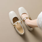 Damen Ballerinas mit eleganten doppelten Riemen und praktischen Schnallen
