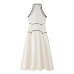 Damen Maxikleid mit elegantem Kragen und feinem Knopfdesign R&B