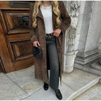 Damen Modischer Wildleder-Trenchcoat R&B
