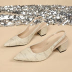 Damen Elegante Slingback-Pumps mit glitzerndem Design R&B