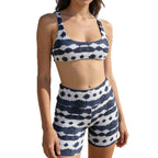 Damen Sport-Bikini-Set mit hochgeschnittenen Shorts und modischem Tie-Dye-Muster R&B