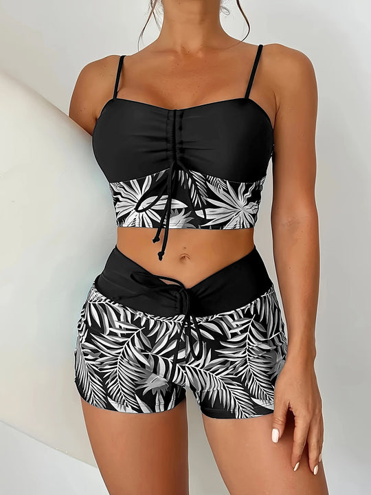 Damen Sportliches Bikini-Top mit Shorts R&B