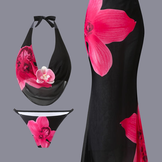 Damen Bikini-Set mit floralem Design und elegantem Wickeloberteil R&B