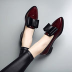Damen Elegante Ballerinas mit großem Schleifendetail